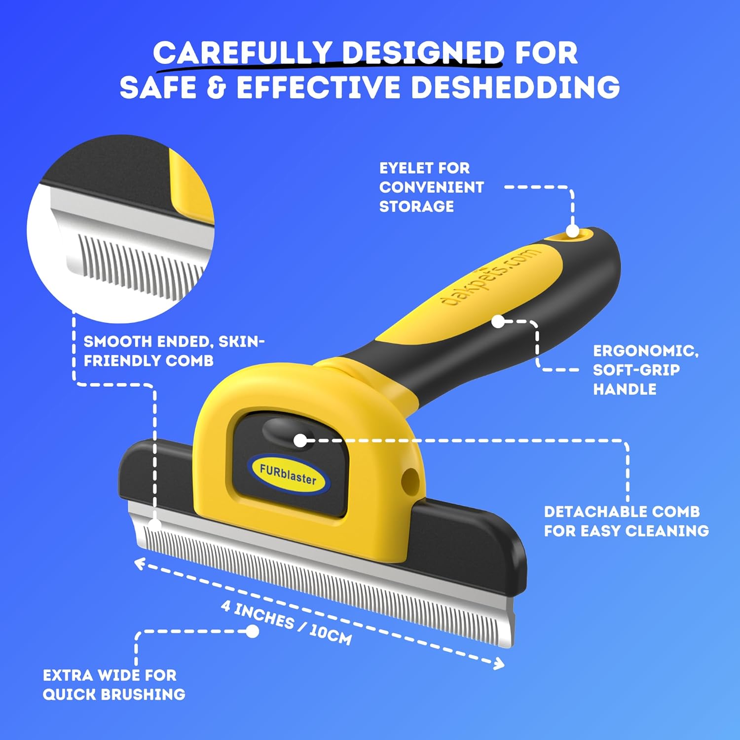 Grooming-DakPets Stainless Steel Deshedding and Dematting Tool